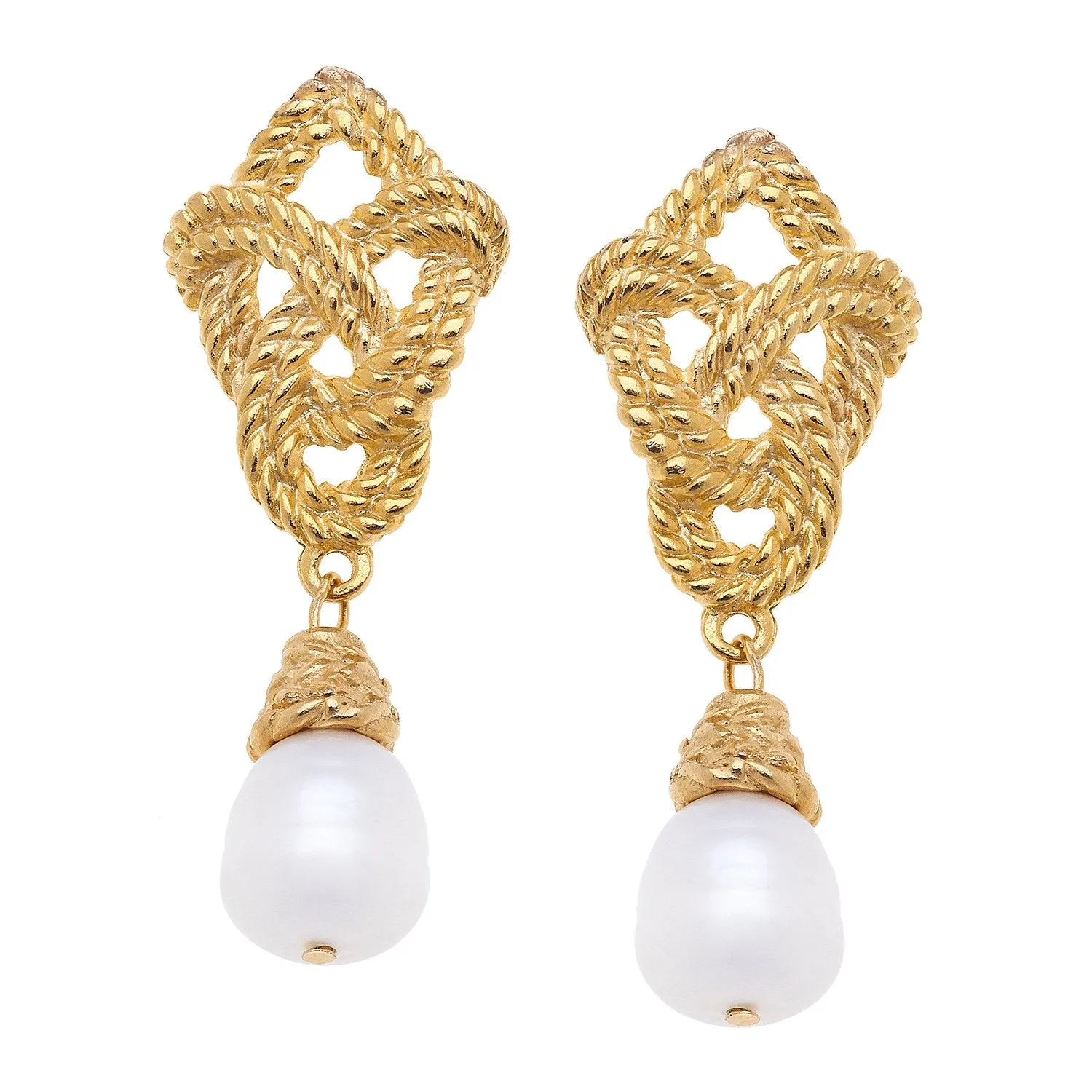Love Knot Pearl Drop Earrings sold by Susan Shaw