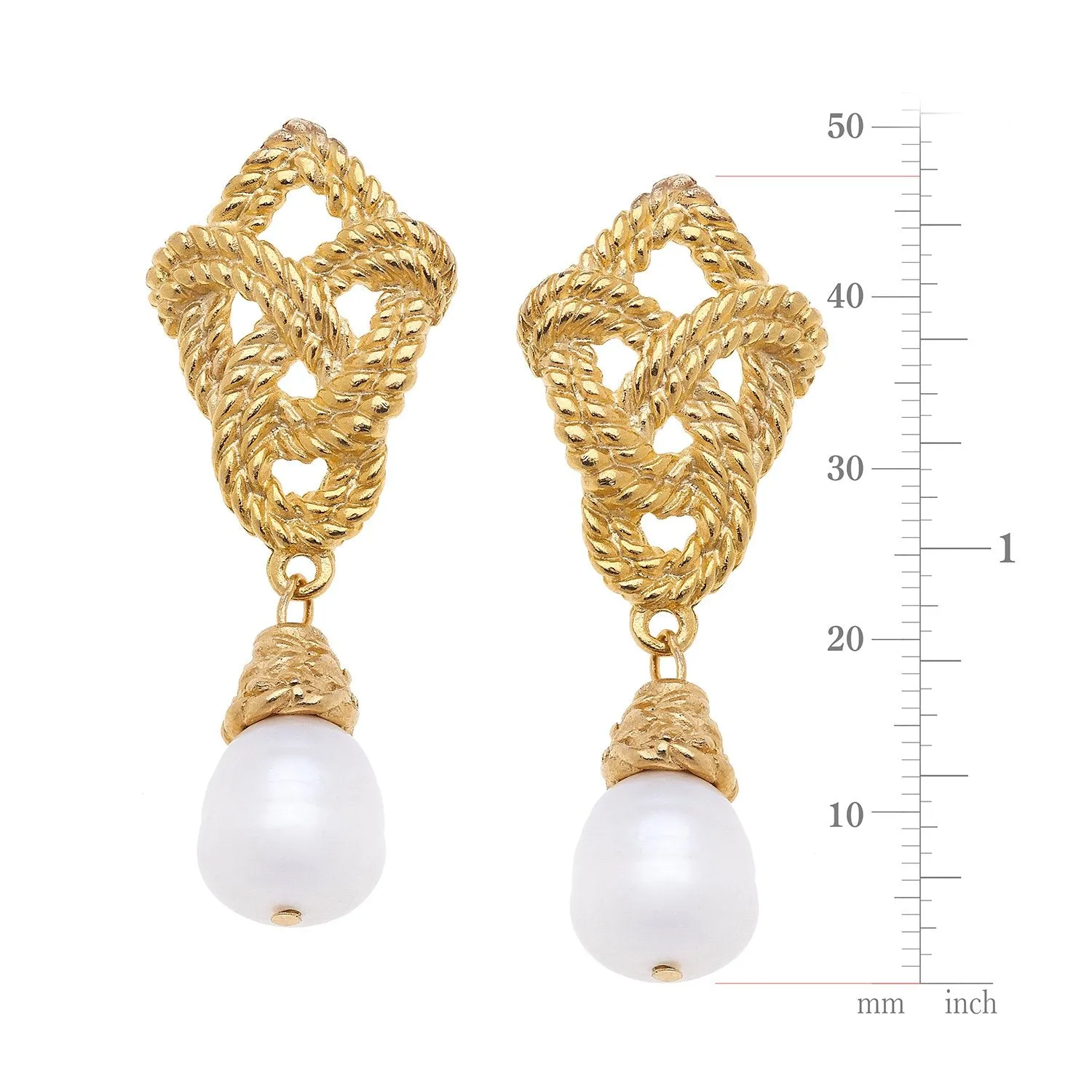 Love Knot Pearl Drop Earrings sold by Susan Shaw product image thumbnail 5