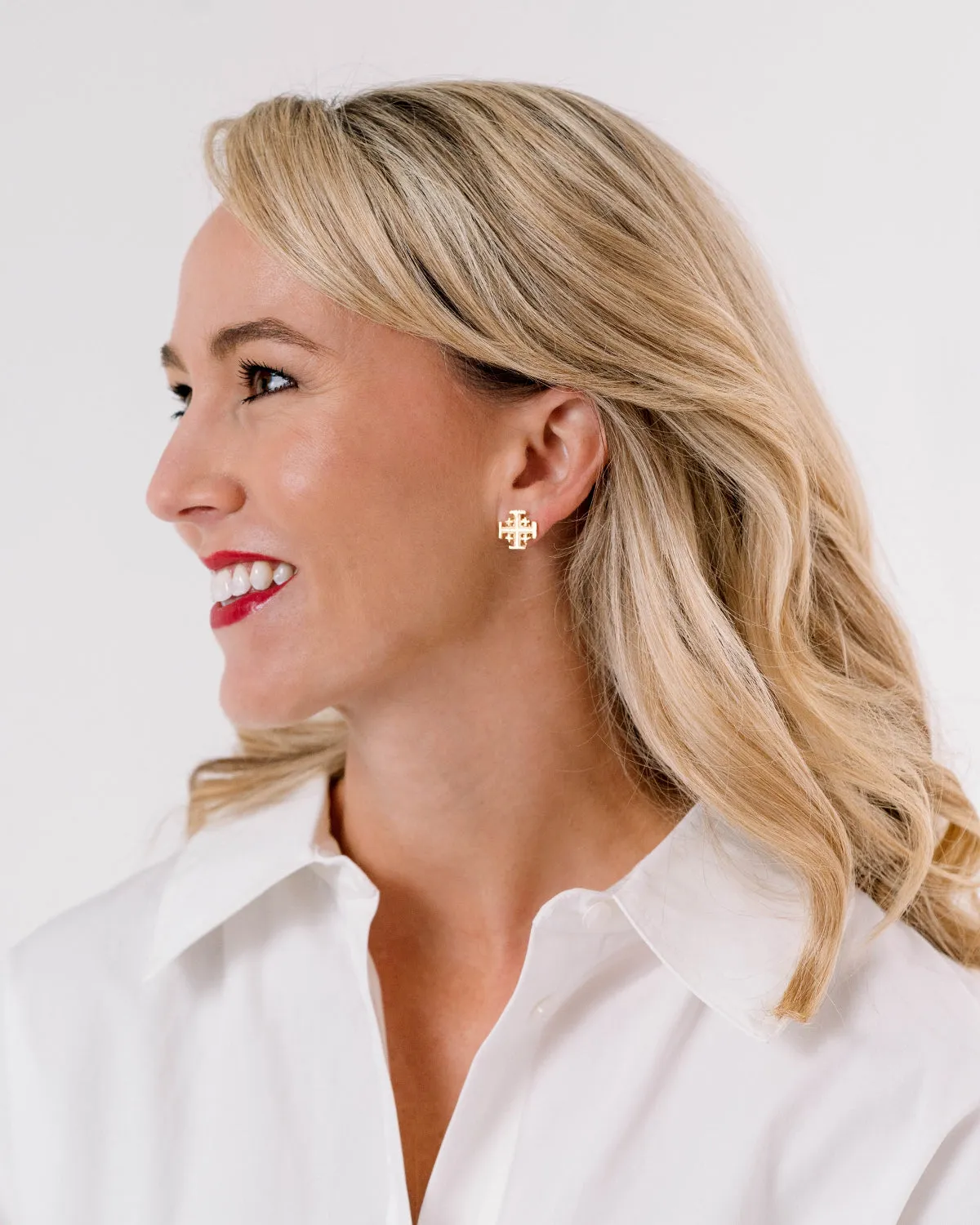 Jerusalem Cross Studs sold by Susan Shaw product image thumbnail 2