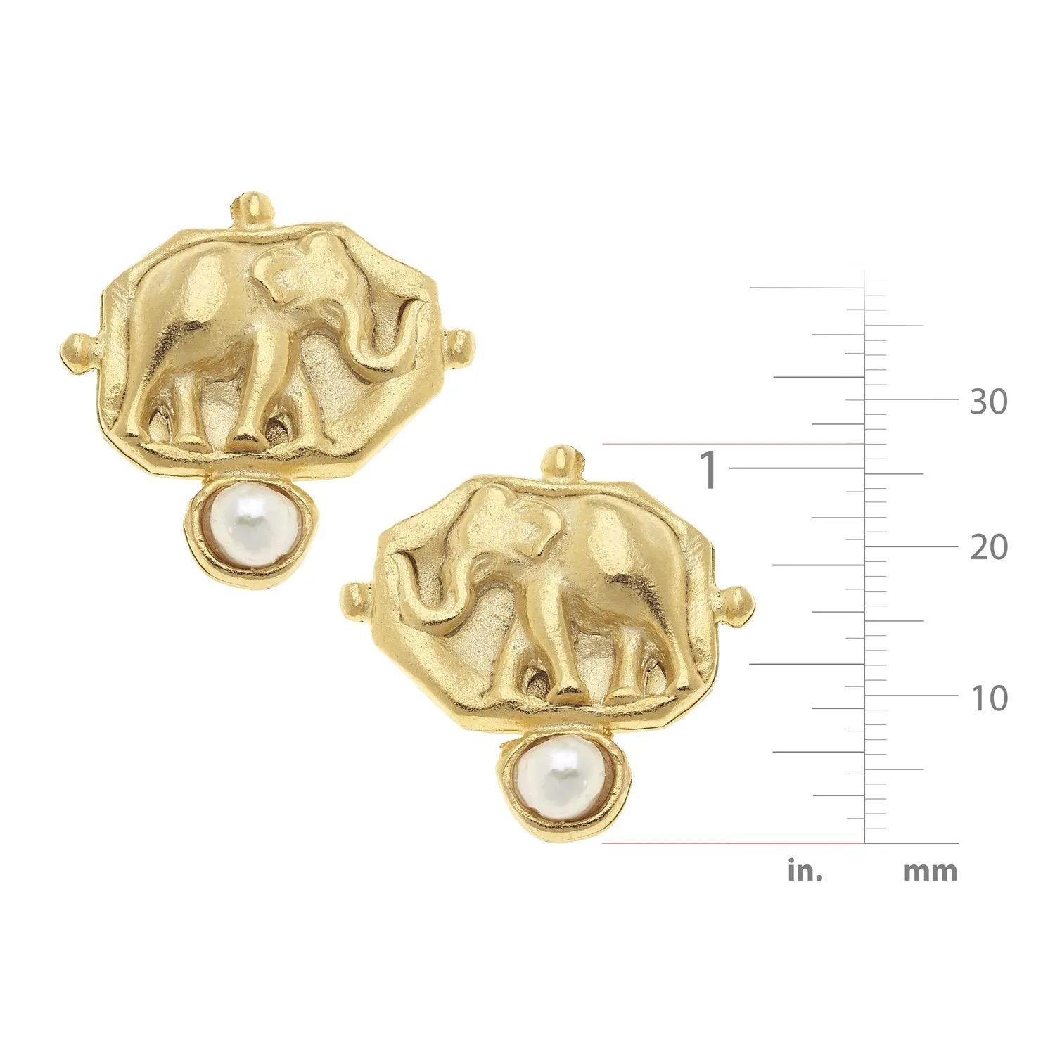 Elephant Intaglio Pearl Studs sold by Susan Shaw product image thumbnail 4