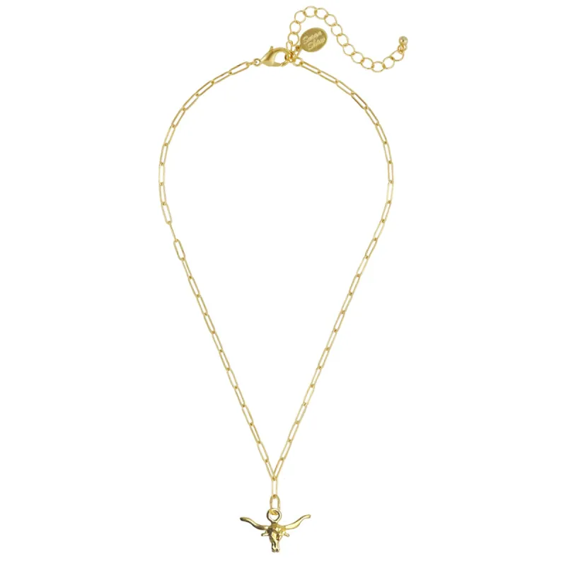 Small Longhorn Paperclip Necklace sold by Susan Shaw