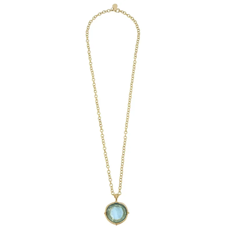 Long Venetian Glass Coin Intaglio Necklace sold by Susan Shaw