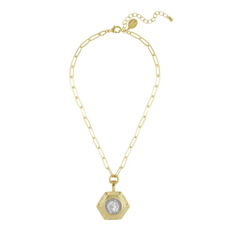 Silver Franc Paperclip Necklace sold by Susan Shaw