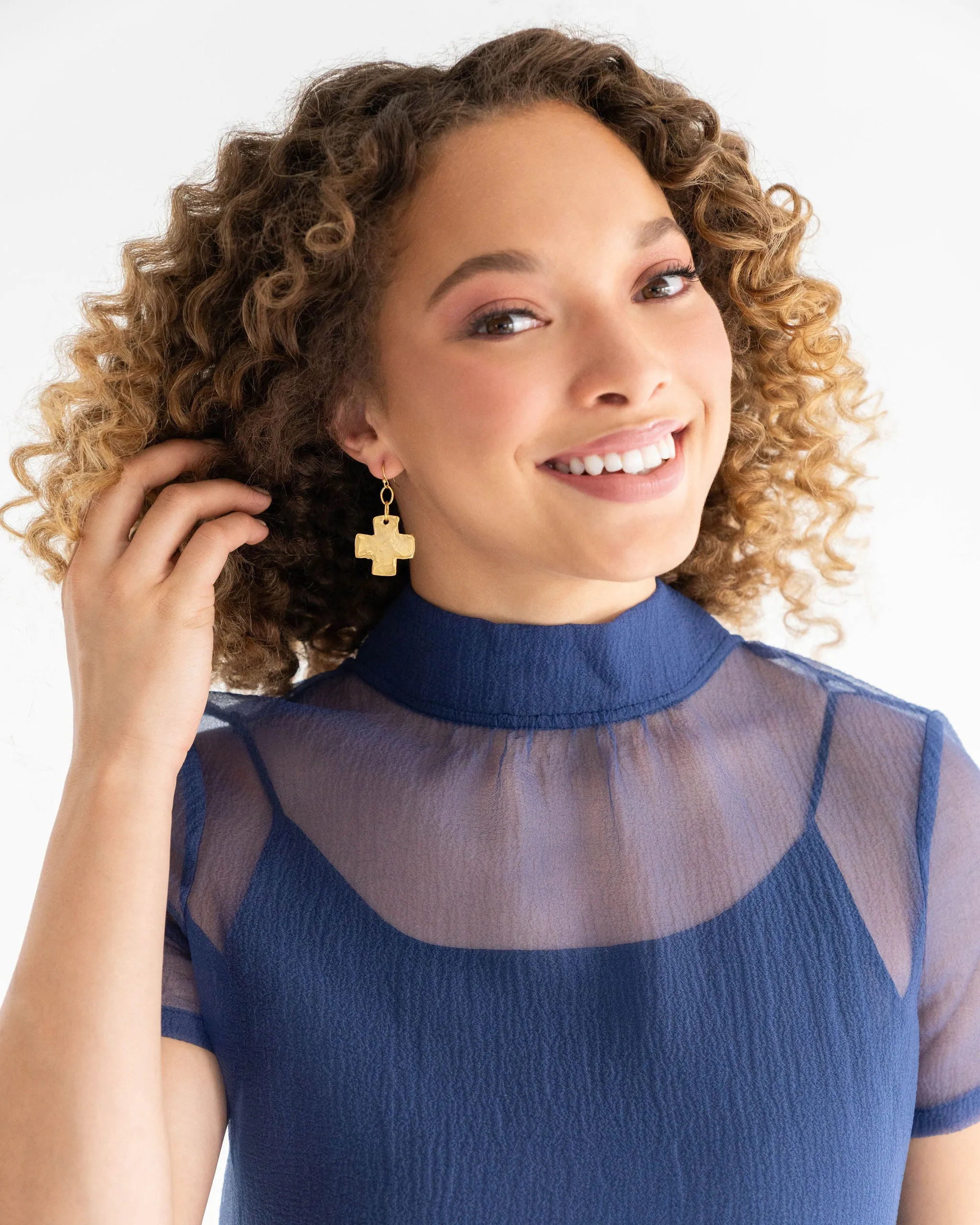 Square Cross Earrings sold by Susan Shaw product image thumbnail 2