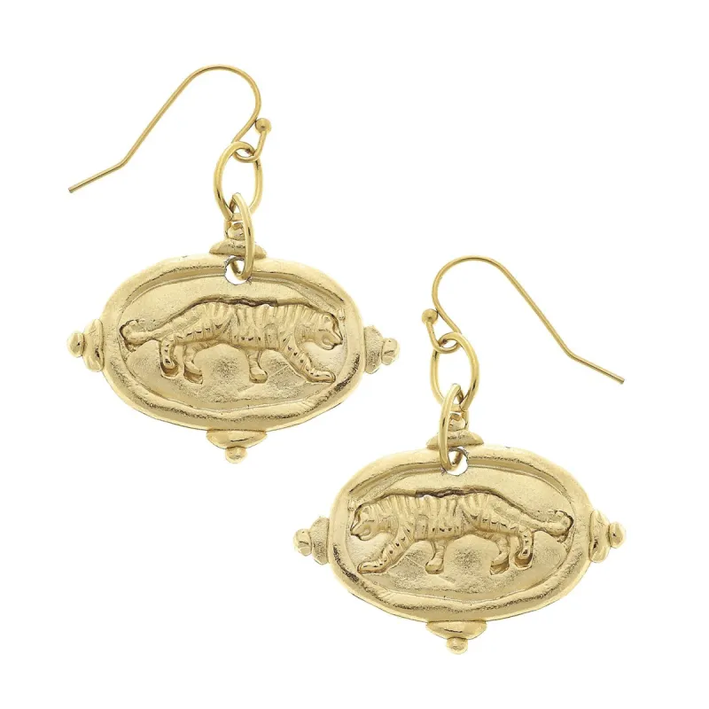 Tiger Intaglio Earrings sold by Susan Shaw