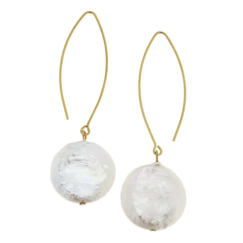 Coin Pearl Threader Earrings sold by Susan Shaw