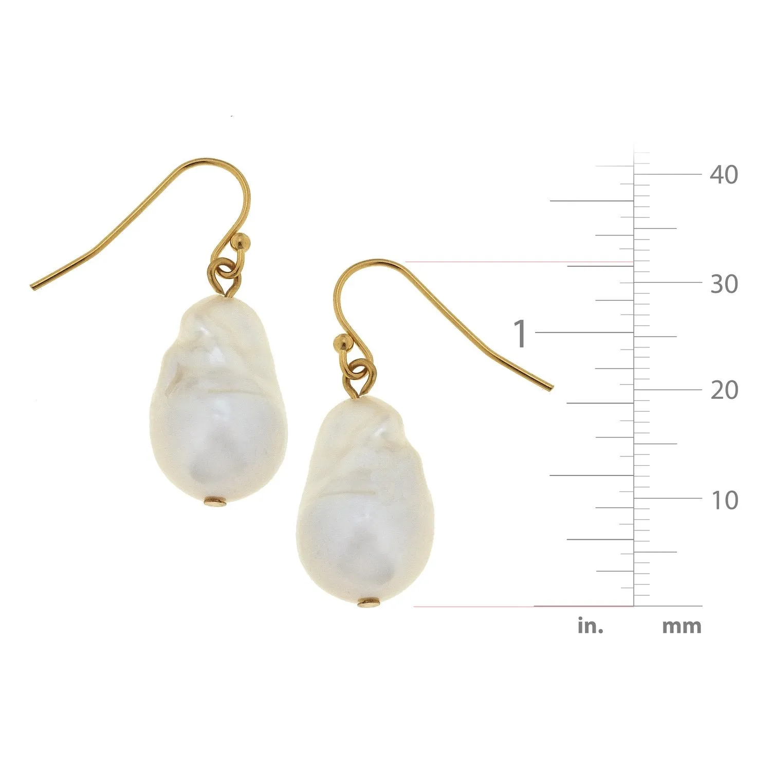 Baroque Pearl Drop Earrings sold by Susan Shaw product image thumbnail 4