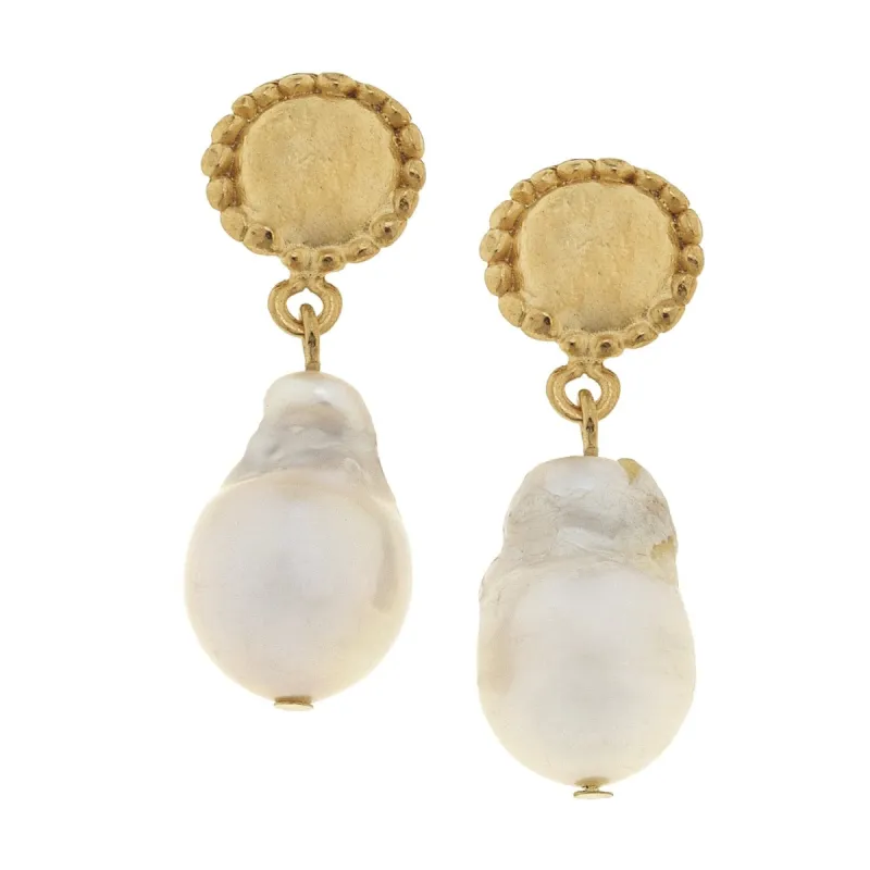 Baroque Pearl Post Earrings sold by Susan Shaw