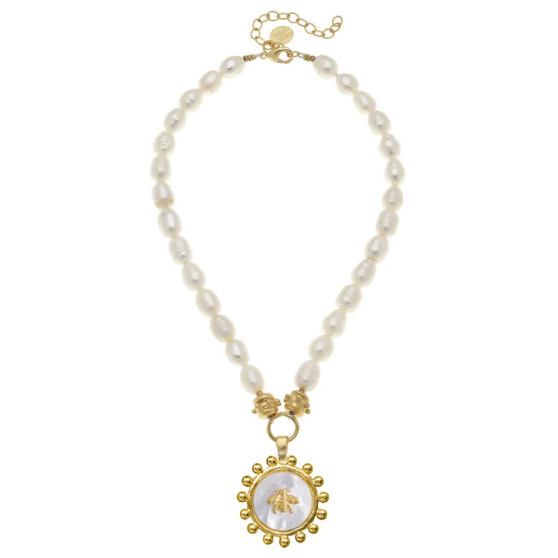 Mother of Pearl Bee Pearl Necklace sold by Susan Shaw