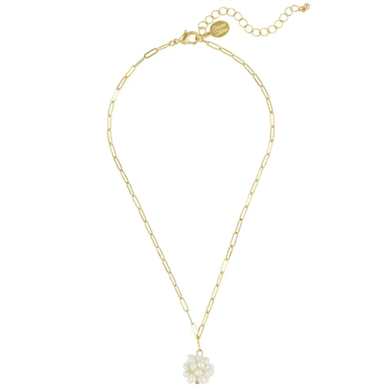 Pearl Cluster Paperclip Necklace sold by Susan Shaw