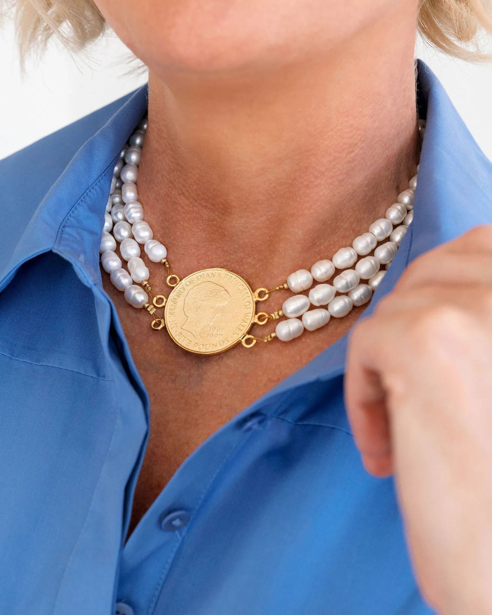 Diana Pearl Choker Necklace sold by Susan Shaw product image thumbnail 3