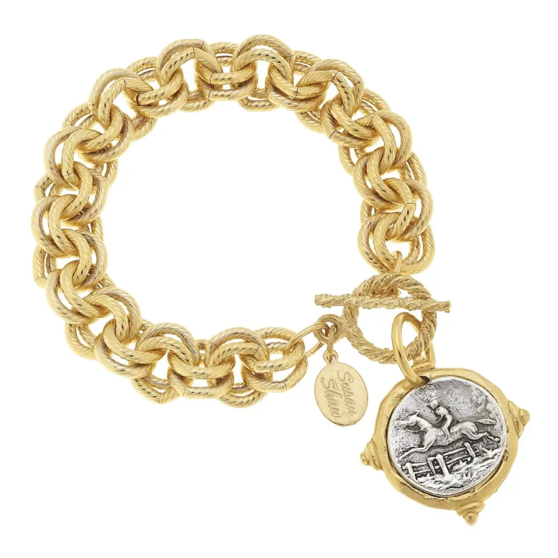 Mixed Metal Equestrian Intaglio Bracelet sold by Susan Shaw