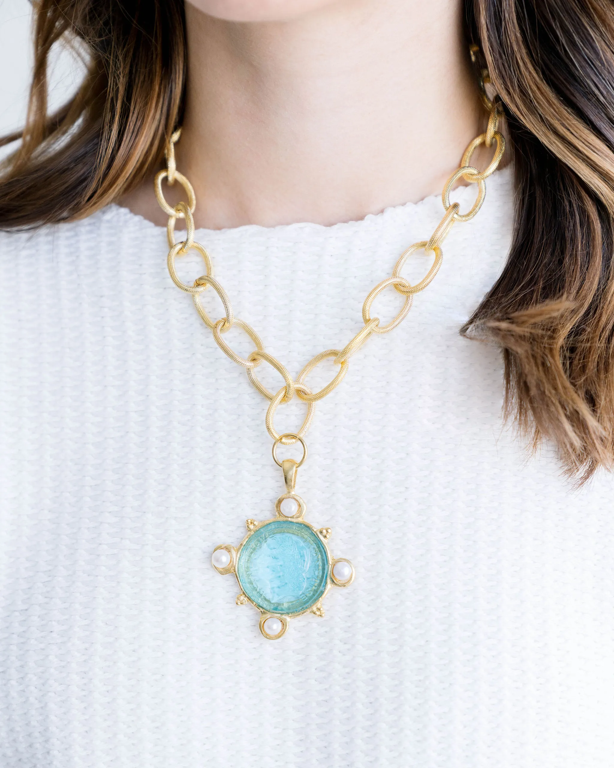 Venetian Glass Coin Necklace sold by Susan Shaw product image thumbnail 3