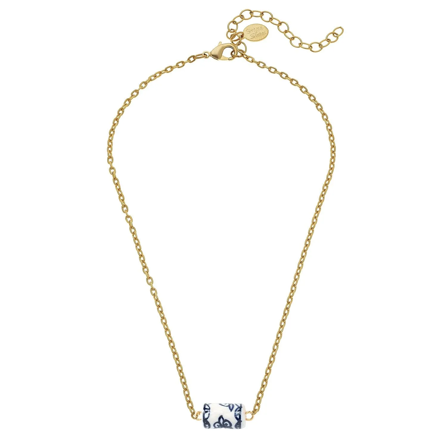 Blue & White Allie Spool Necklace sold by Susan Shaw