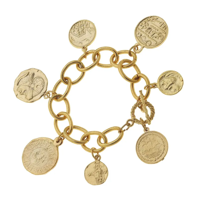 Gold Coin Charm Bracelet sold by Susan Shaw