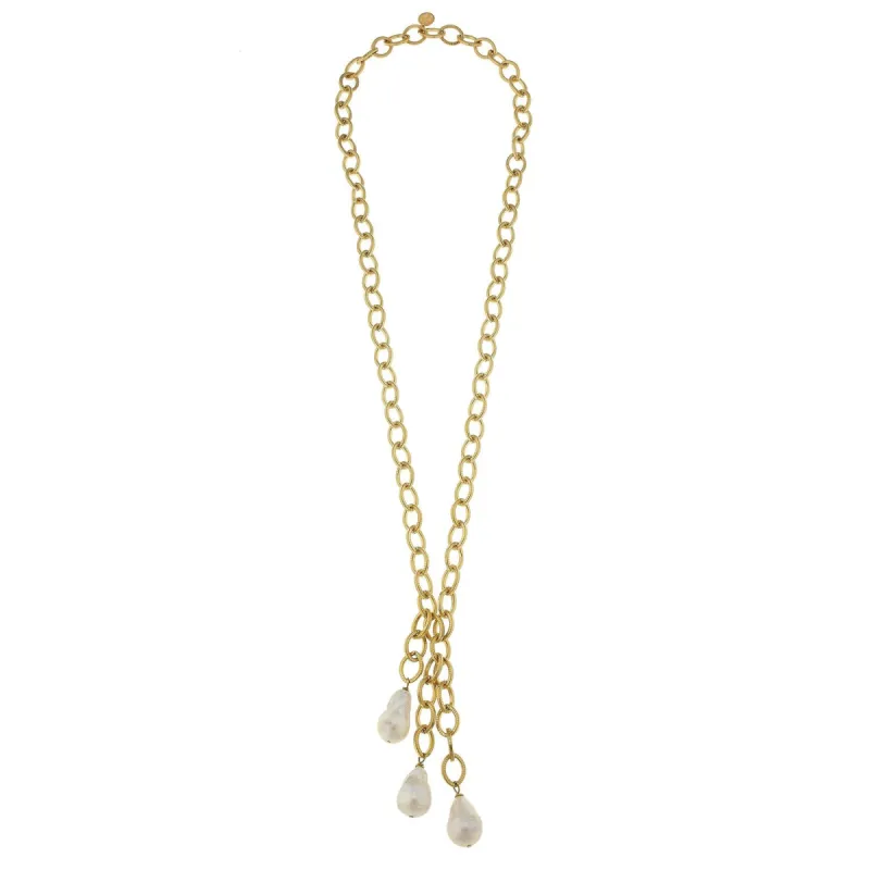 Long Baroque Pearl Chain Necklace sold by Susan Shaw