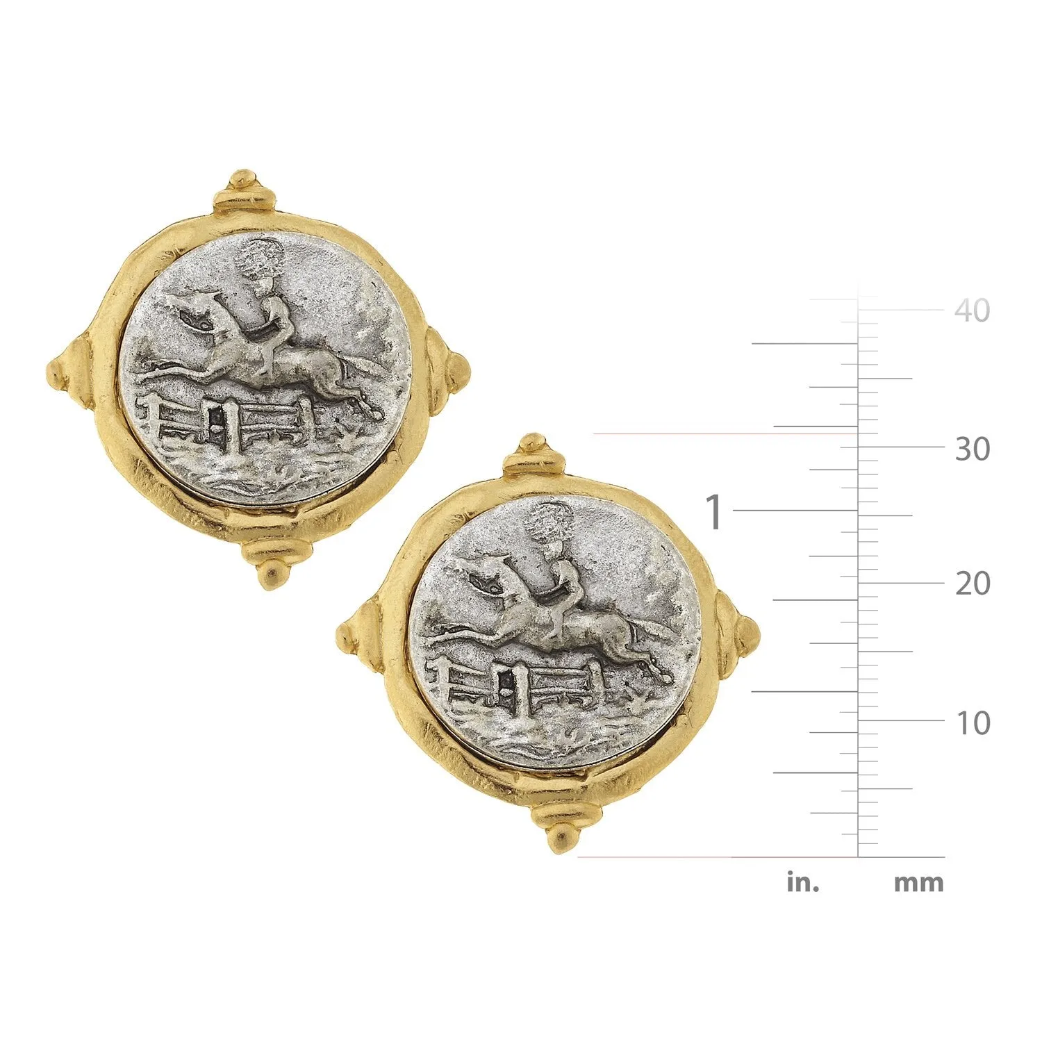 Mixed Metal Equestrian Intaglio Studs sold by Susan Shaw product image thumbnail 4