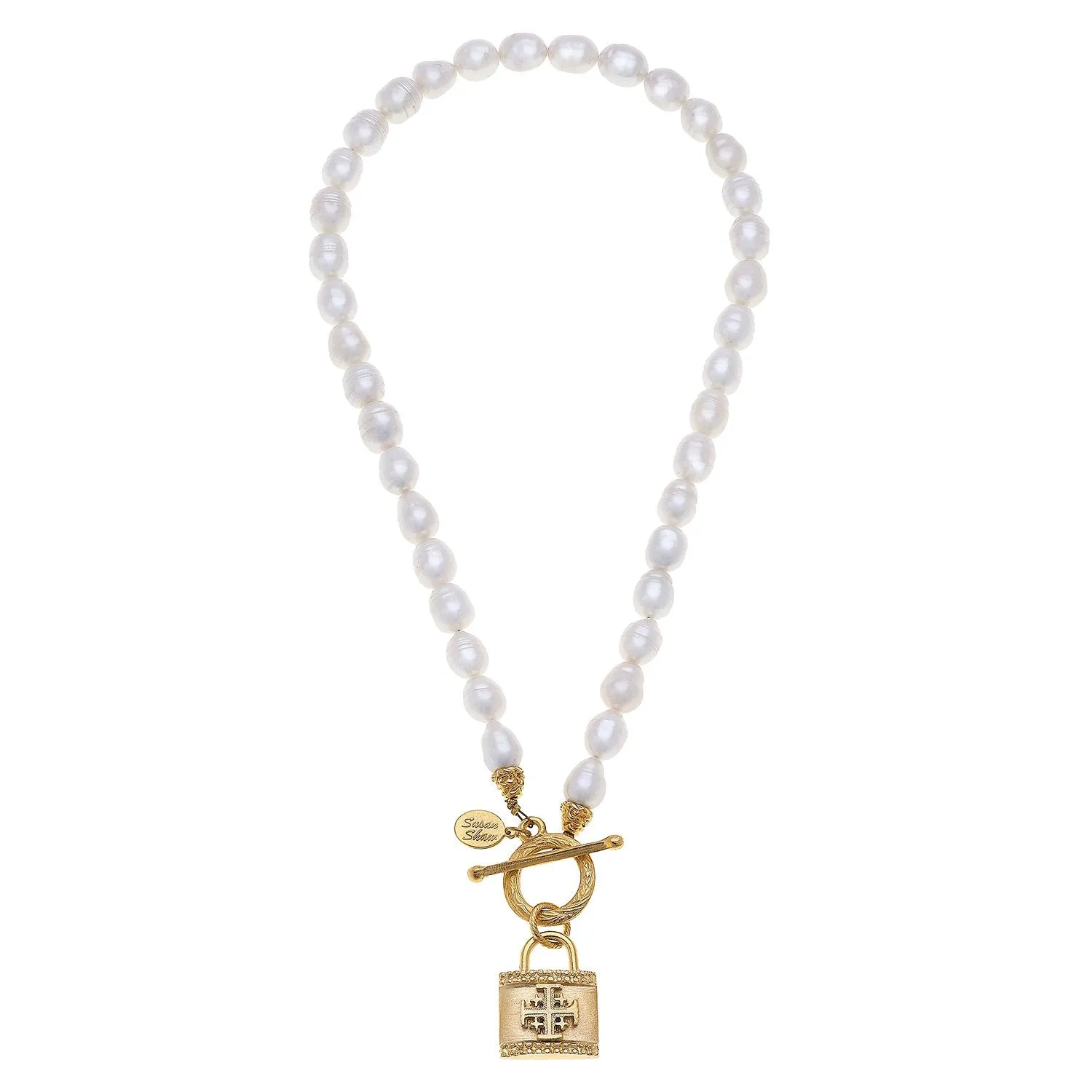Lock Toggle Pearl Necklace sold by Susan Shaw product image thumbnail 3