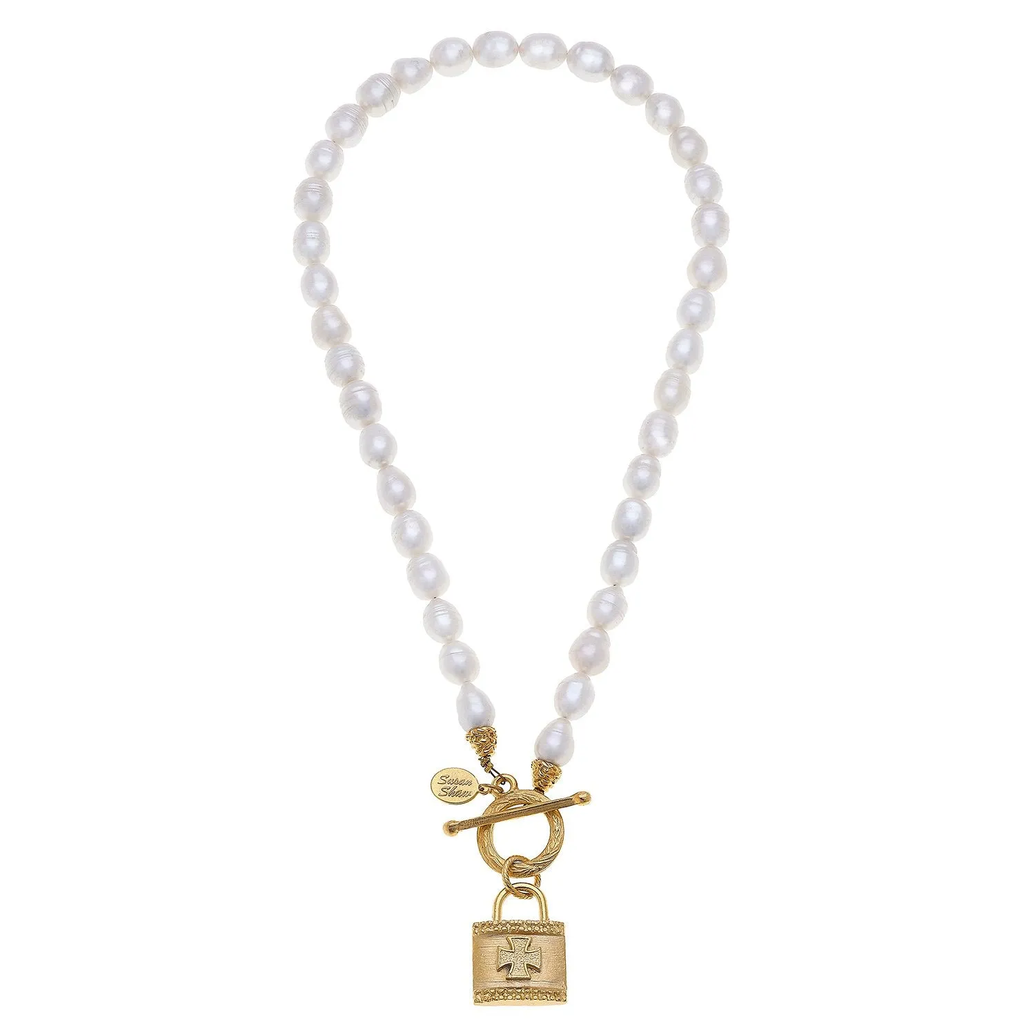 Lock Toggle Pearl Necklace sold by Susan Shaw product image thumbnail 4