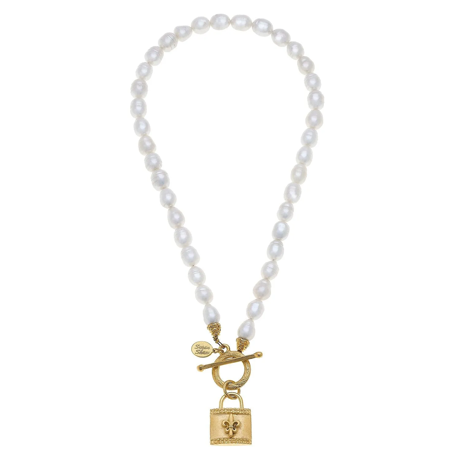 Lock Toggle Pearl Necklace sold by Susan Shaw product image thumbnail 5