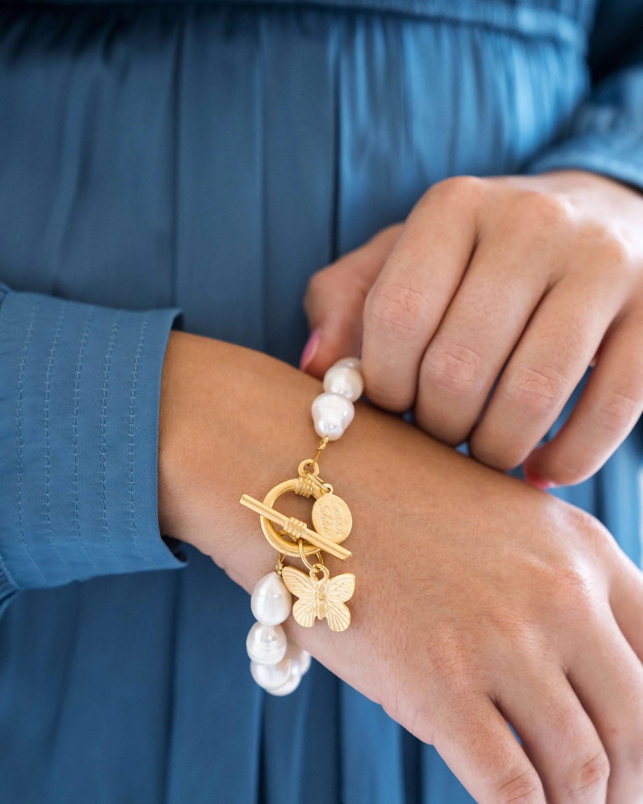 Butterfly Pearl Bracelet sold by Susan Shaw product image thumbnail 3