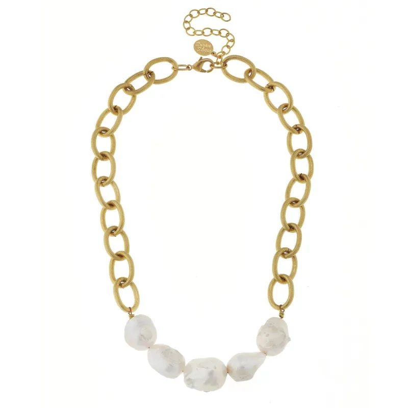 Baroque Pearl Chain Necklace sold by Susan Shaw