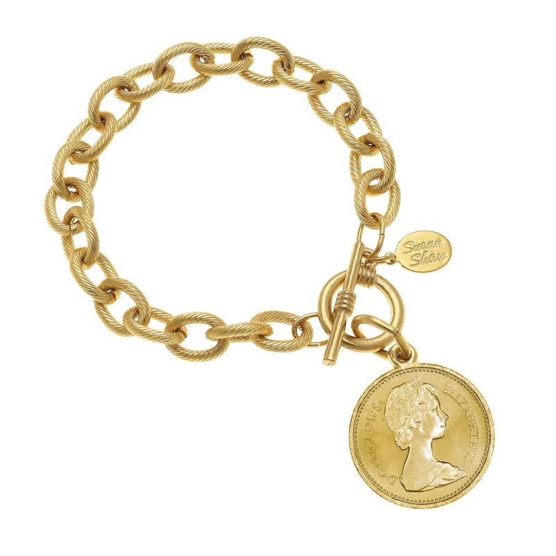 Queen Elizabeth II Coin Chain Bracelet sold by Susan Shaw