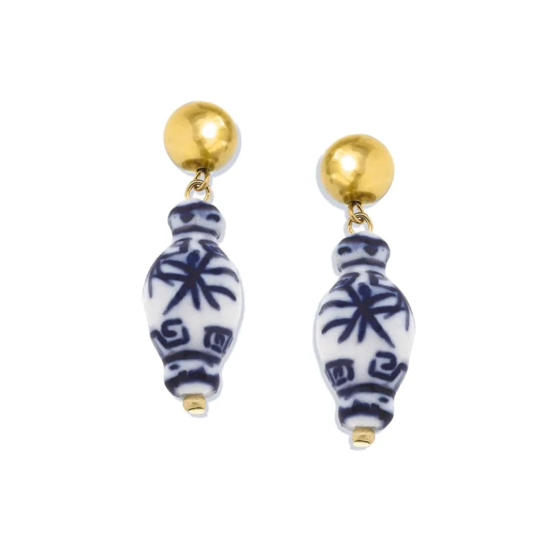 Blue & White Ginger Jar Drop Earrings sold by Susan Shaw