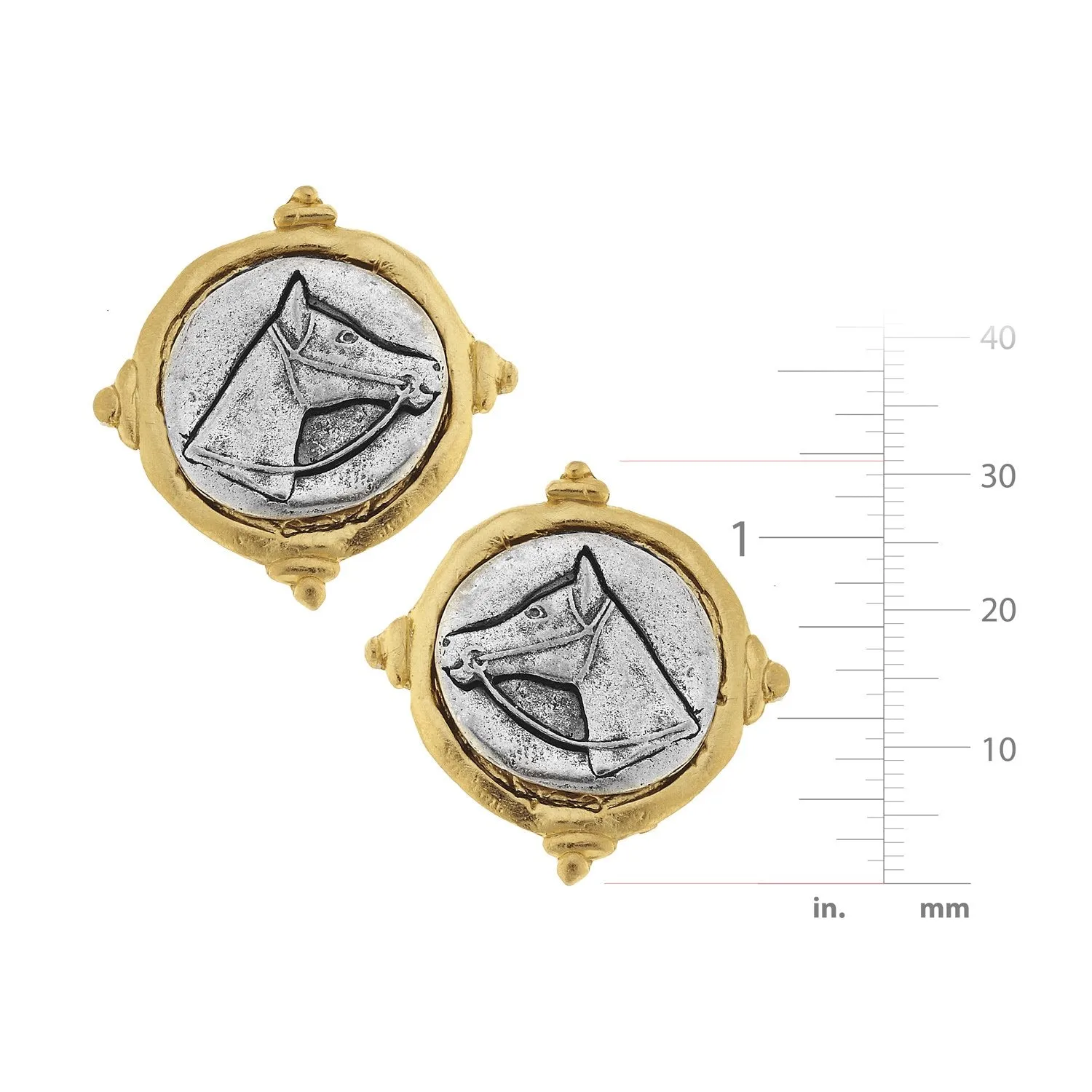 Mixed Metal Horse Head Studs sold by Susan Shaw product image thumbnail 4