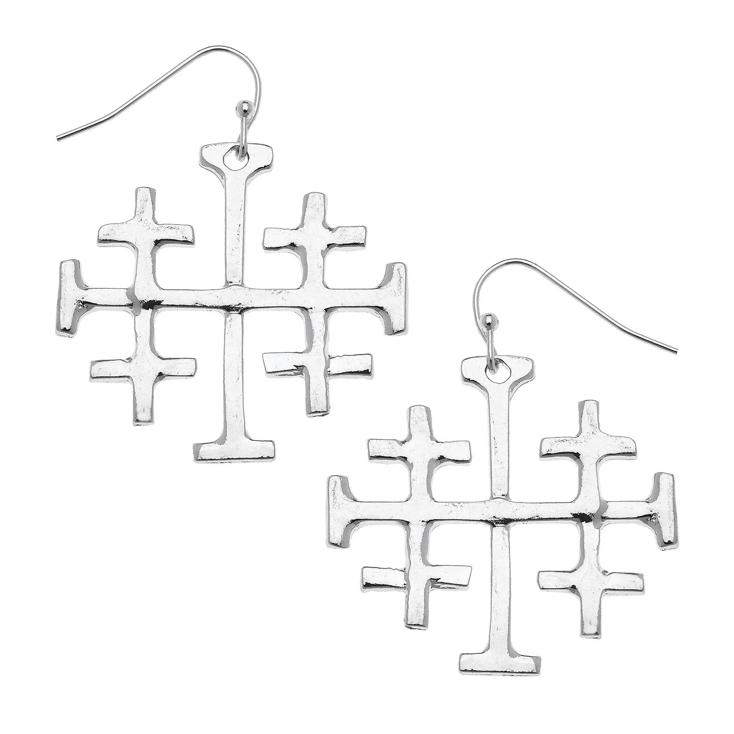 Large Jerusalem Cross Earrings sold by Susan Shaw product image thumbnail 3