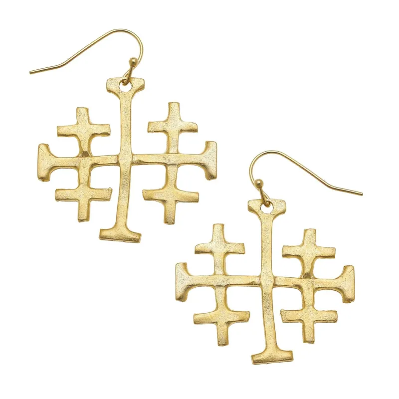 Large Jerusalem Cross Earrings sold by Susan Shaw