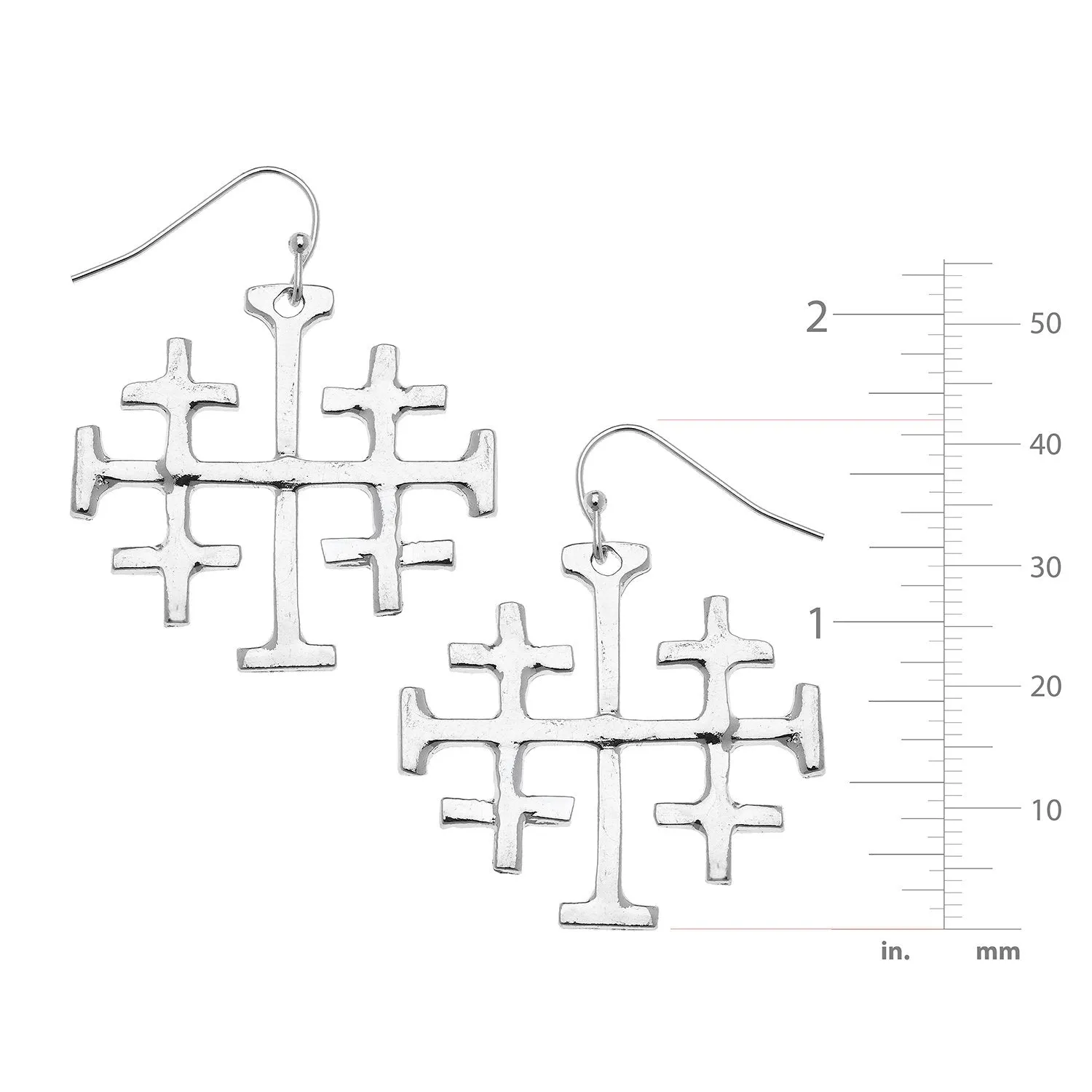 Large Jerusalem Cross Earrings sold by Susan Shaw product image thumbnail 4