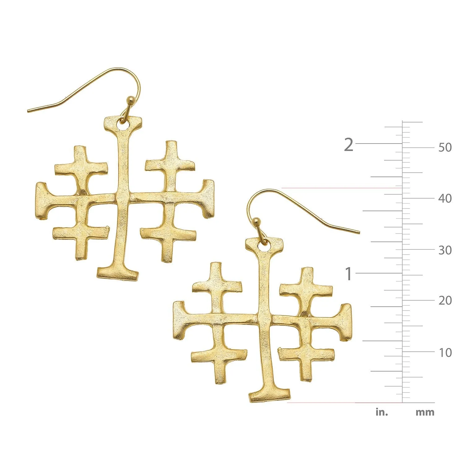 Large Jerusalem Cross Earrings sold by Susan Shaw product image thumbnail 2