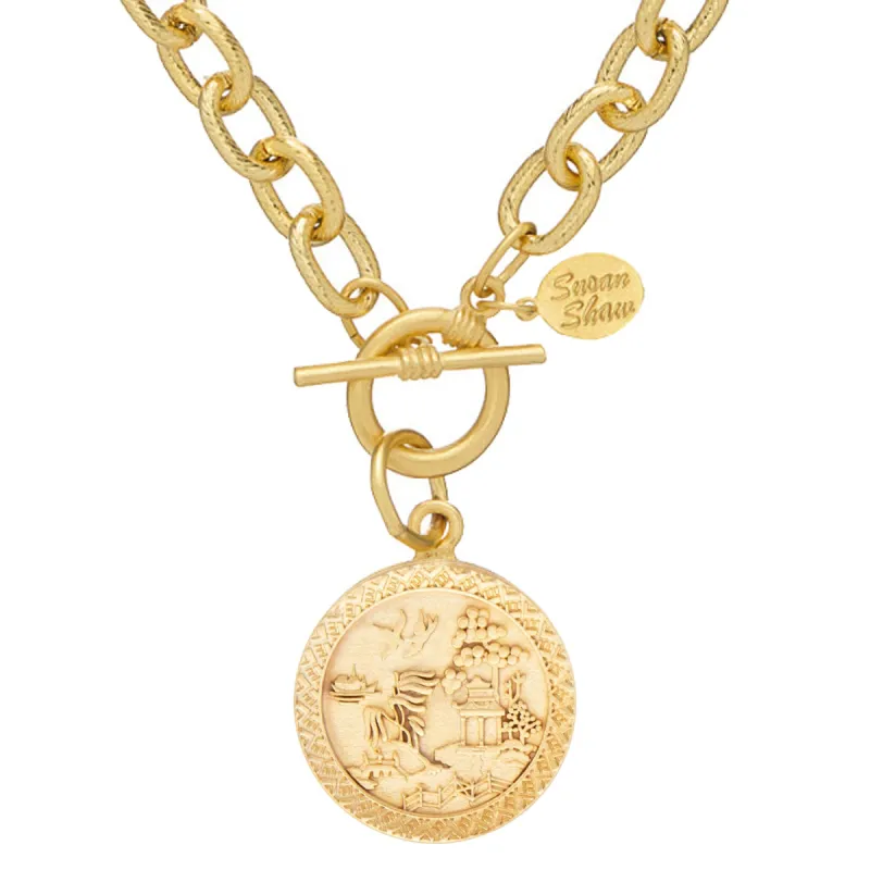 Blue Willow Toggle Necklace made by Susan Shaw