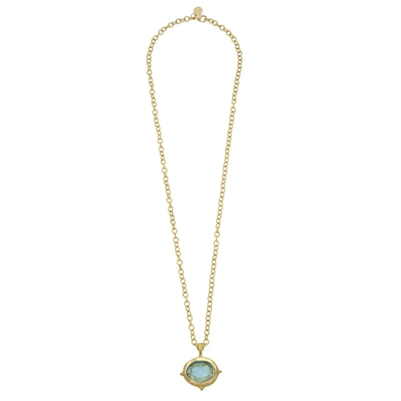 Long Venetian Glass Intaglio Necklace sold by Susan Shaw
