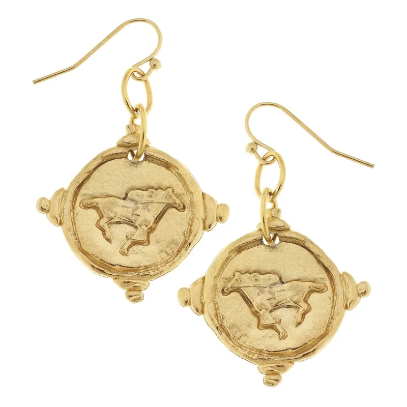 Race Horse Intaglio Earrings sold by Susan Shaw