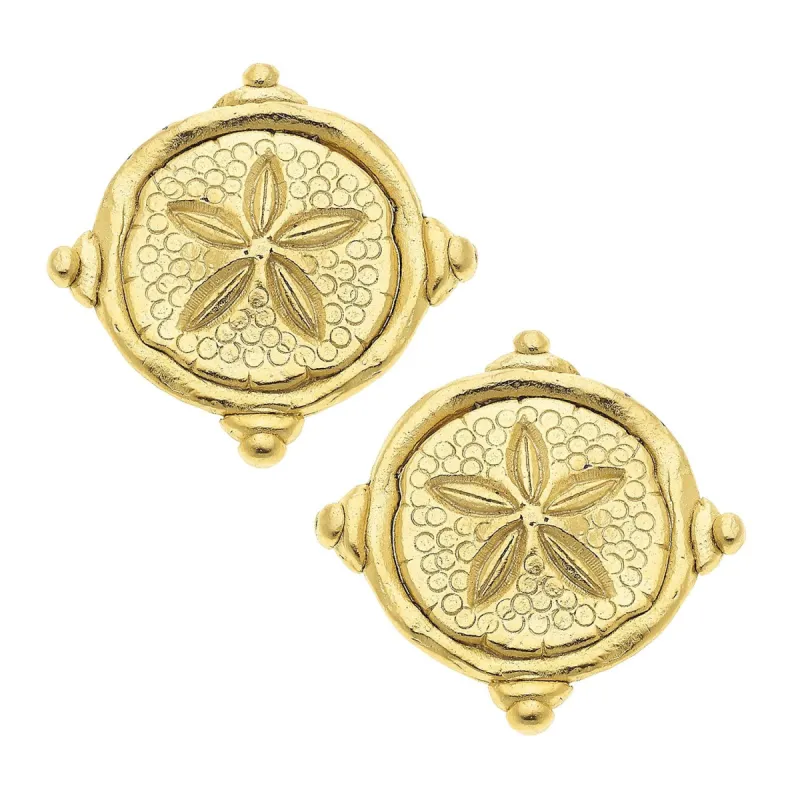 Sand Dollar Intaglio Studs sold by Susan Shaw