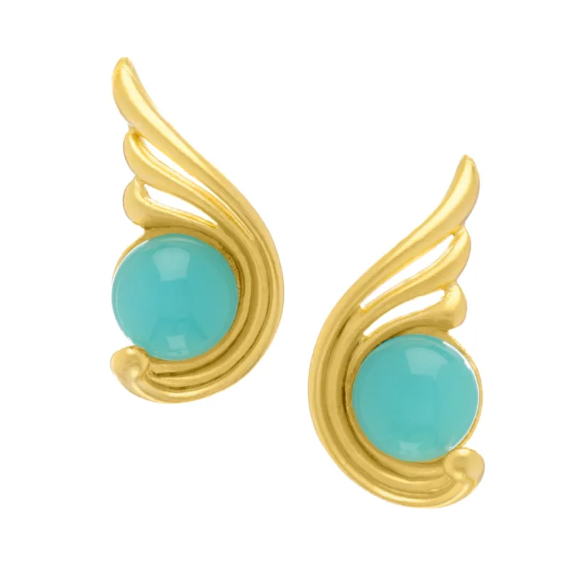 Villa Artemis Aqua Studs sold by Susan Shaw