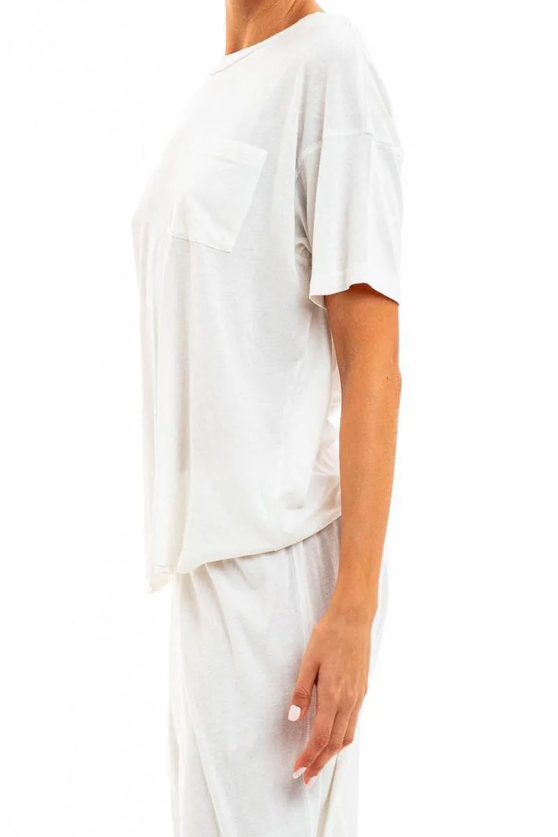Boyfriend Pocket T-Shirt Ivory sold by Eterne product image thumbnail 4