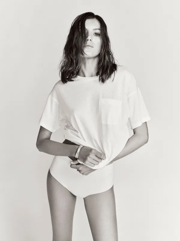 Boyfriend Pocket T-Shirt Ivory sold by Eterne