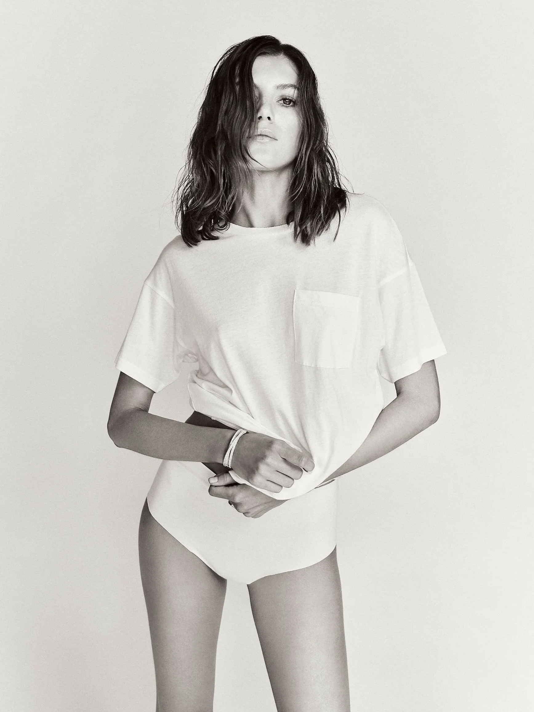 Boyfriend Pocket T-Shirt Ivory sold by Eterne