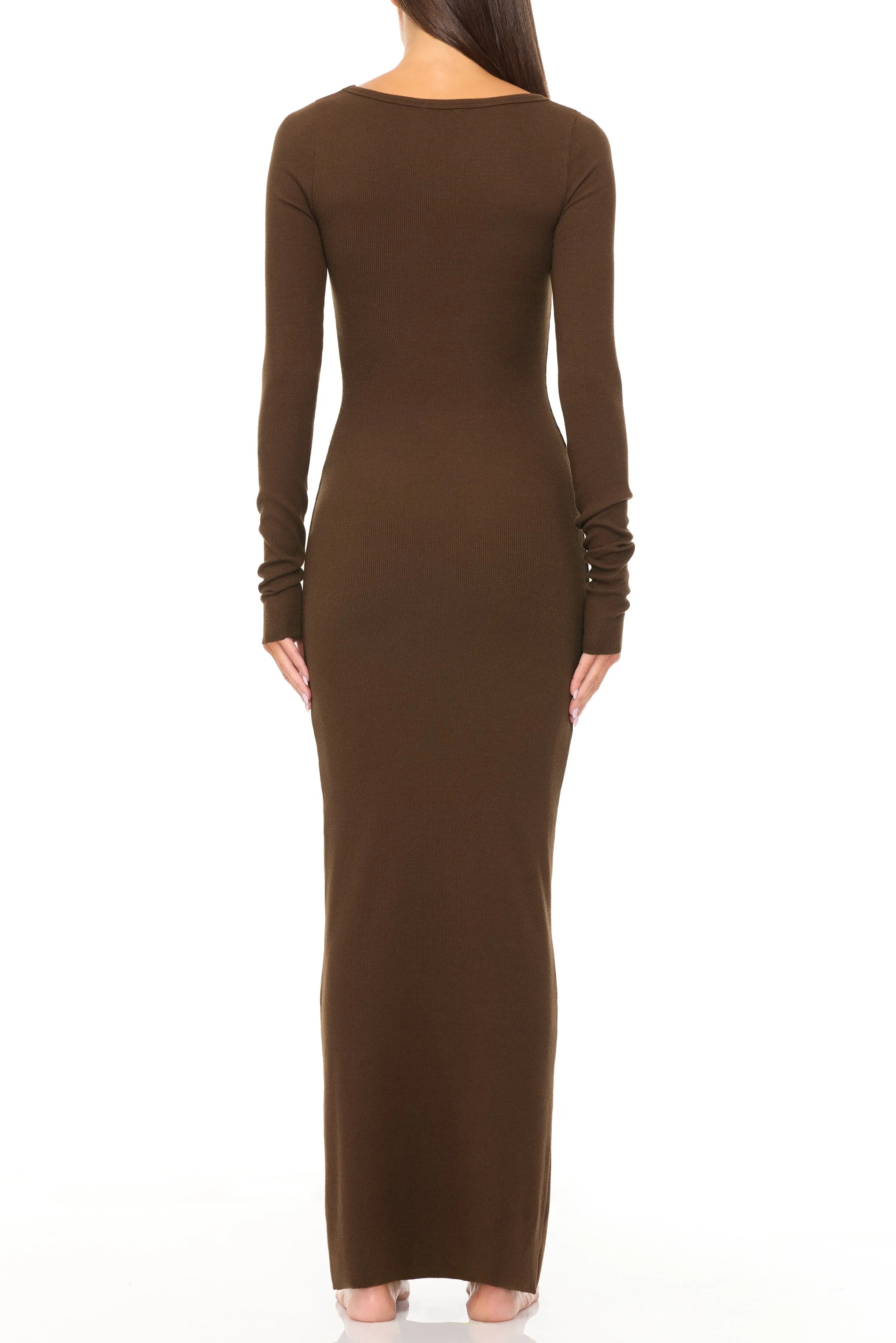 Square Neck Maxi Dress Chocolate sold by Eterne product image thumbnail 3