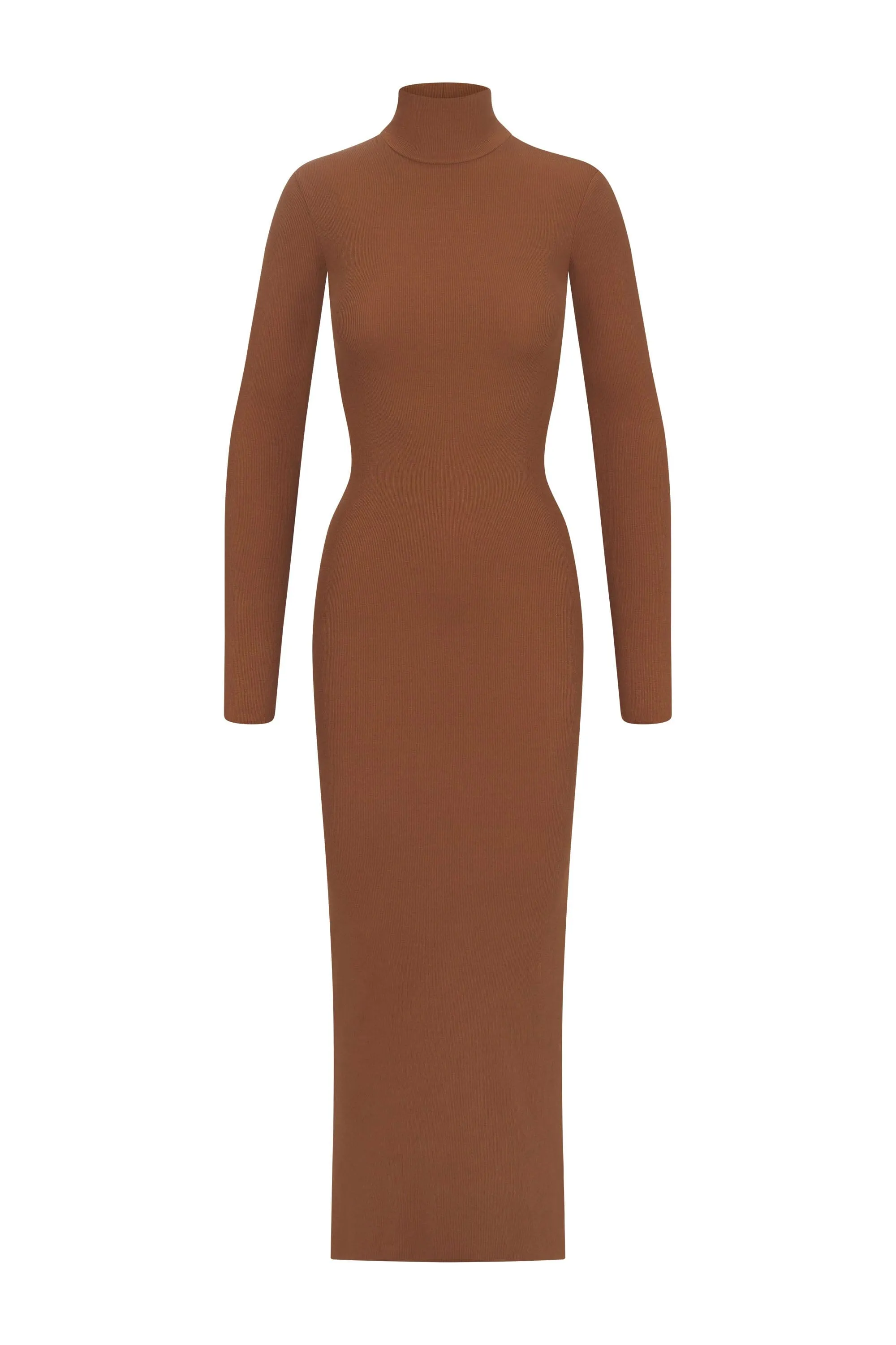 Long Sleeve Turtleneck Maxi Dress Earth sold by Eterne
