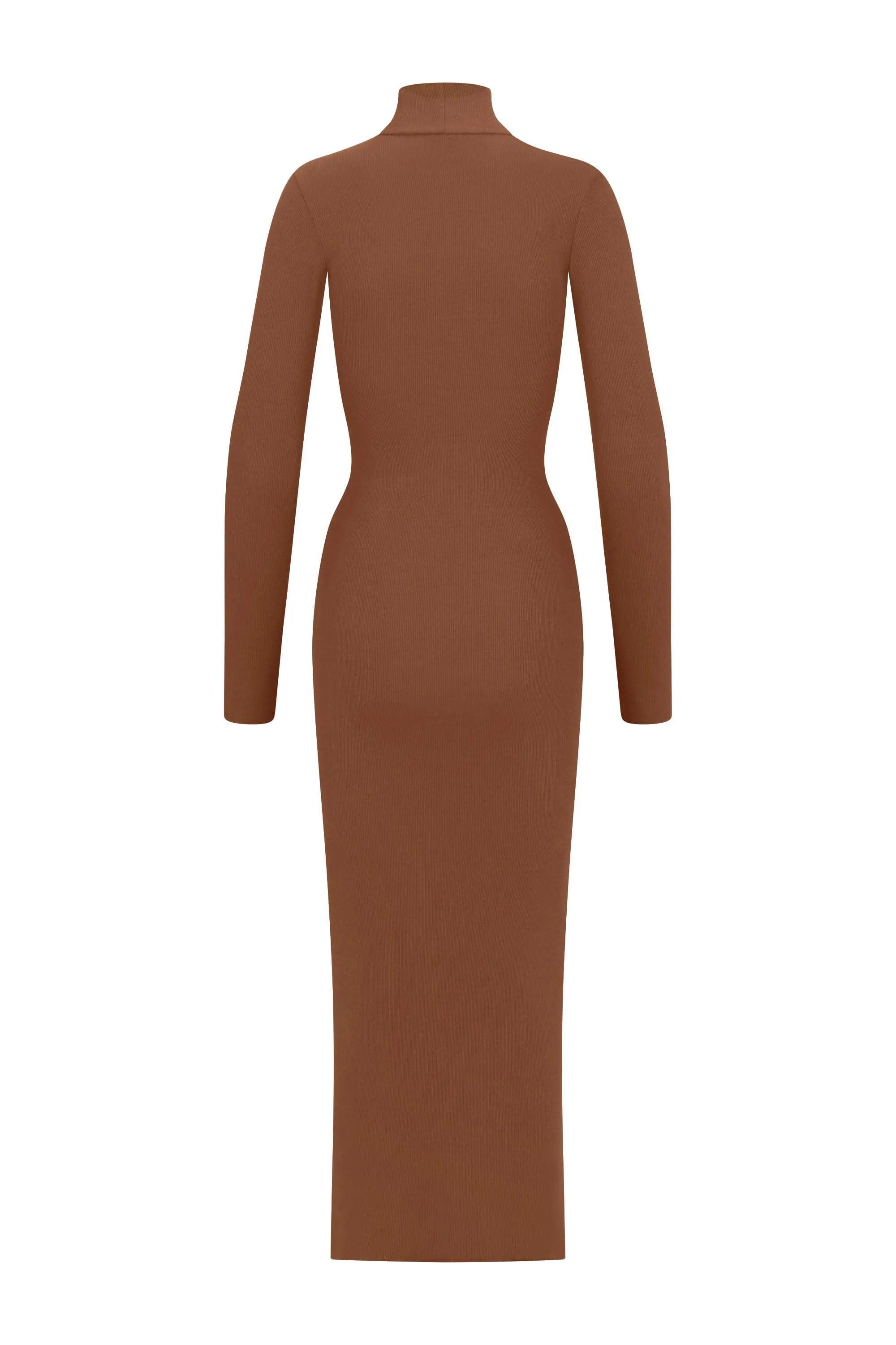 Long Sleeve Turtleneck Maxi Dress Earth sold by Eterne product image thumbnail 2