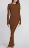 Long Sleeve Crewneck Maxi Dress Earth sold by Eterne