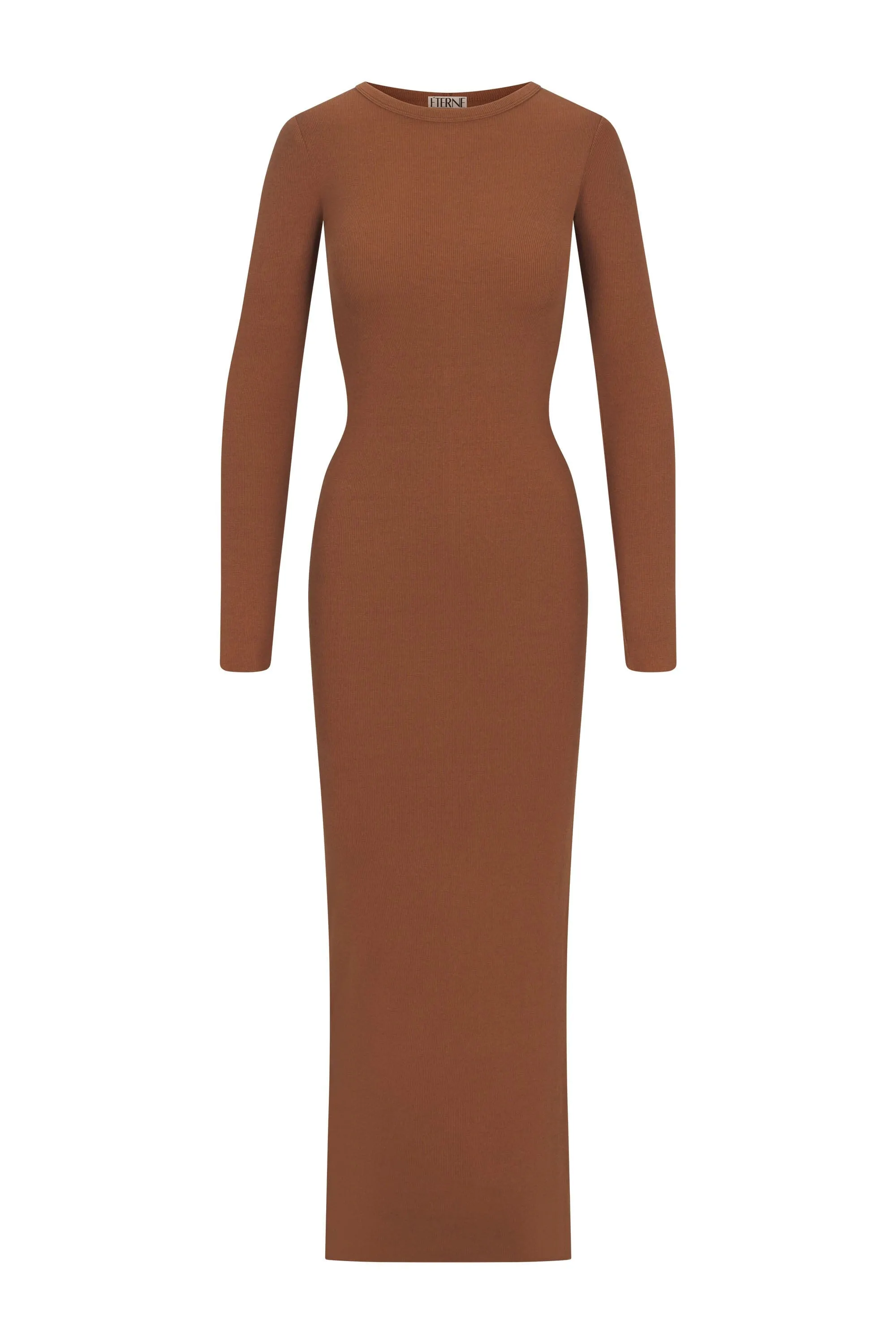 Long Sleeve Crewneck Maxi Dress Earth sold by Eterne product image thumbnail 4