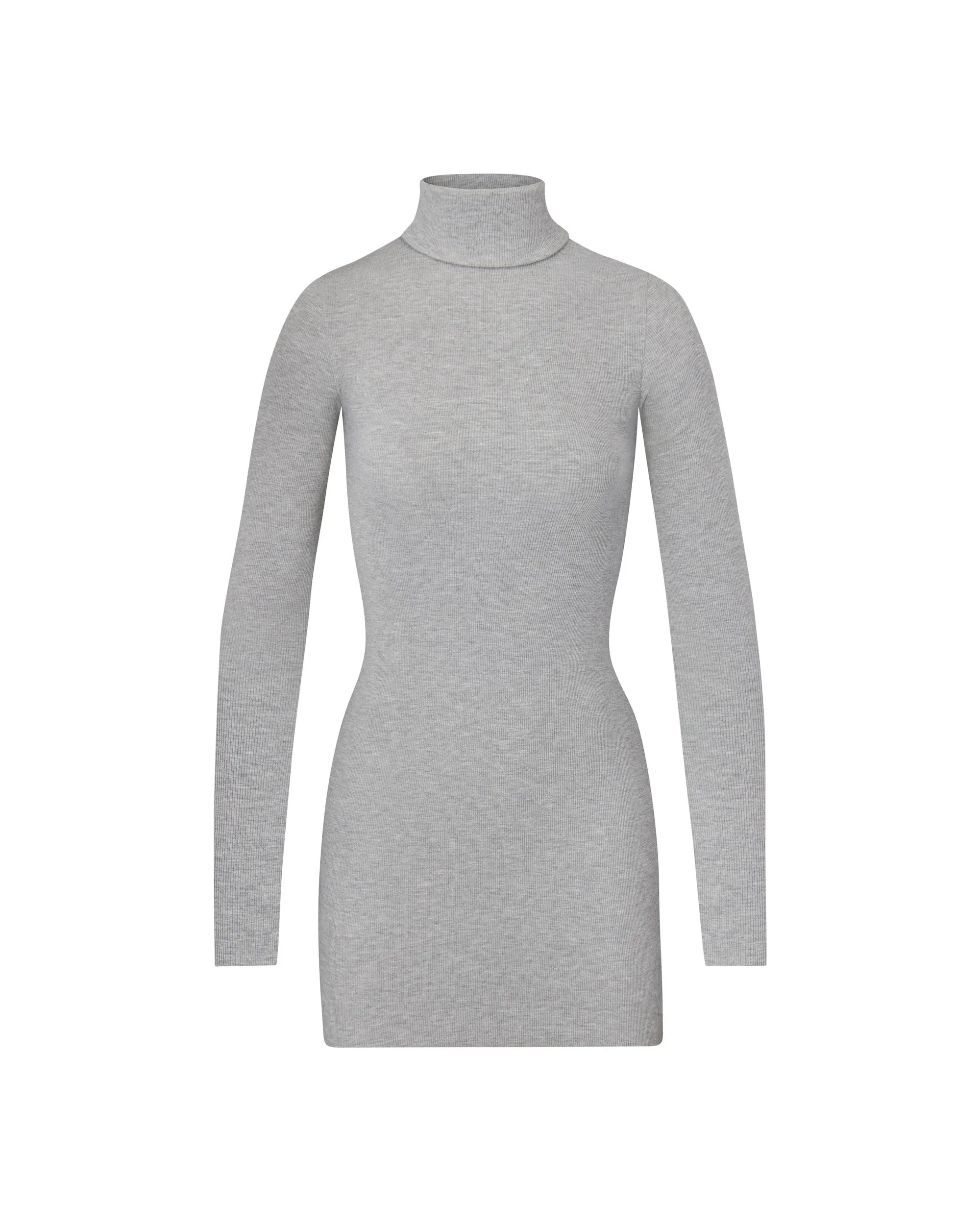 Long Sleeve Turtleneck Mini Dress Heather Grey sold by Eterne product image thumbnail 4
