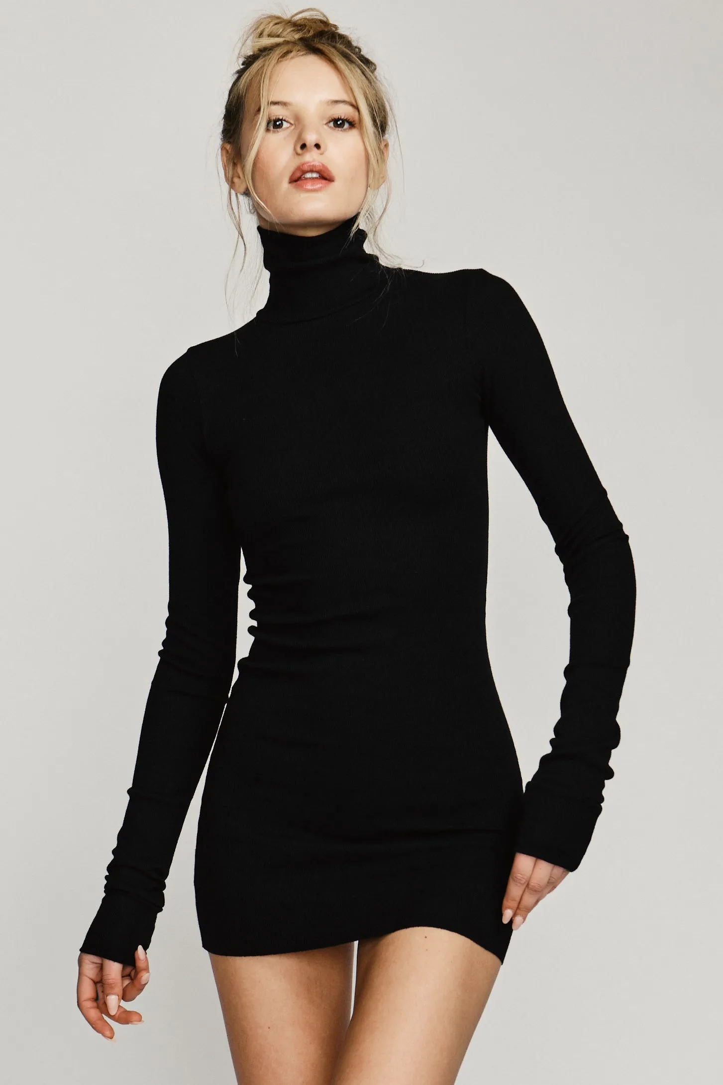 LONG SLEEVE TURTLENECK MINI DRESS sold by Eterne
