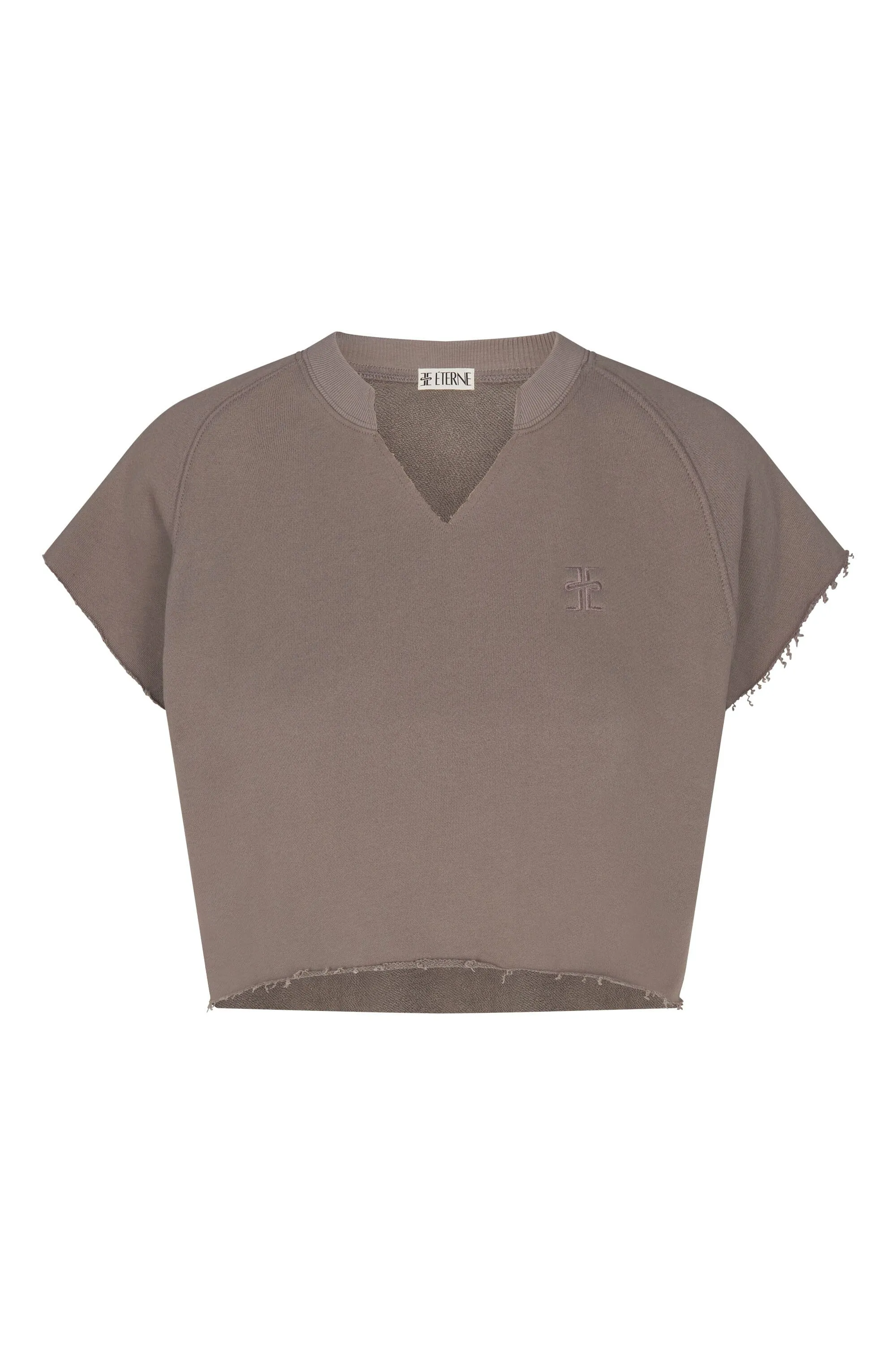 TERRY RAGLAN CUTOFF TOP CLAY sold by Eterne product image thumbnail 4