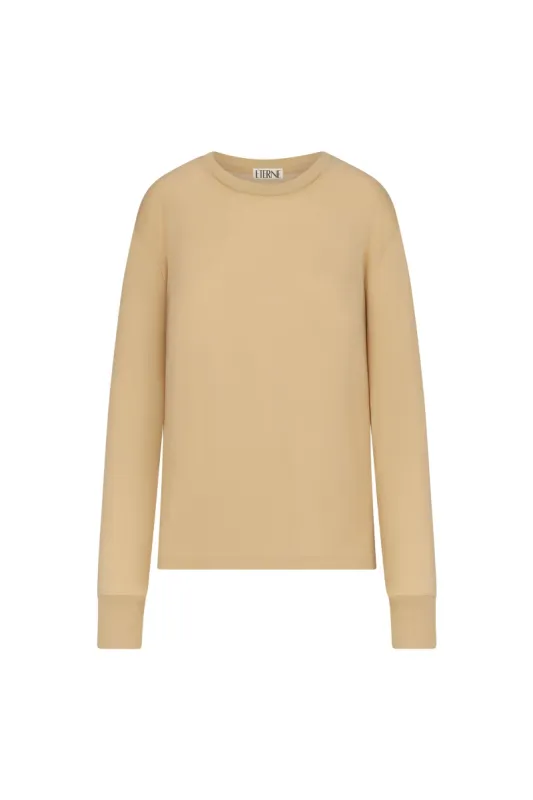 Long Sleeve Boyfriend T-Shirt Sand sold by Eterne